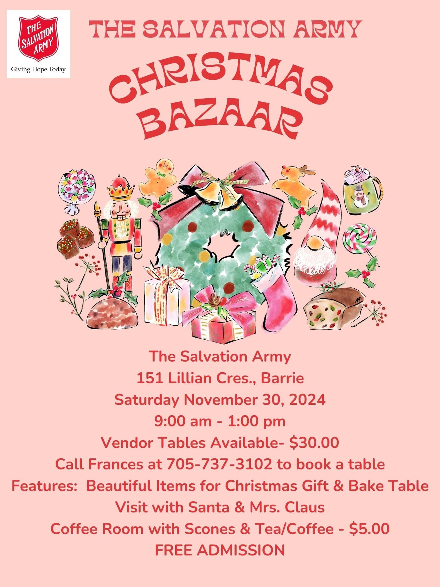 Christmas Bazaar The Salvation Army Barrie Lillian Crescent Barrie 360