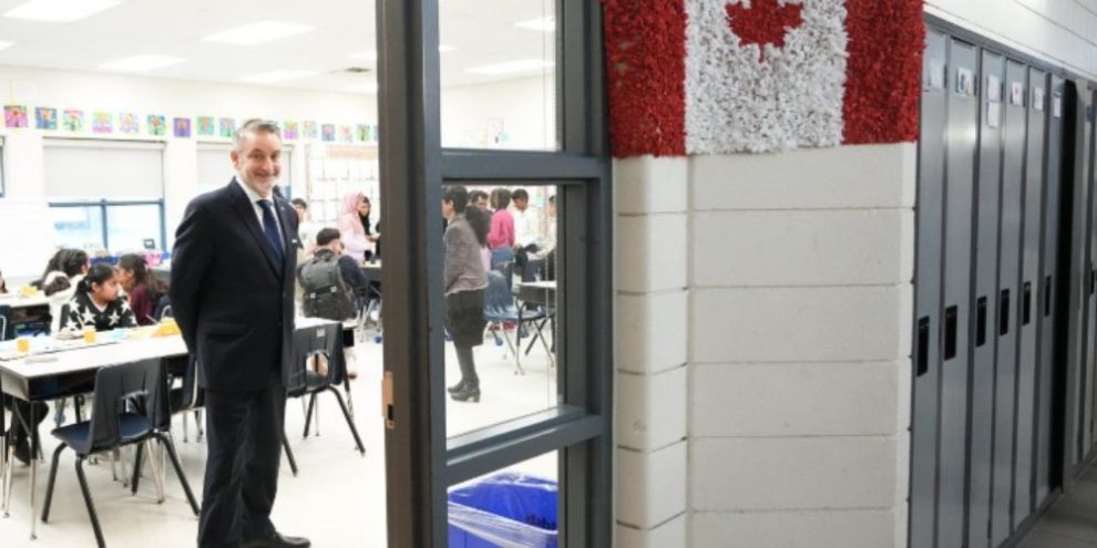 Education Minister Paul Calandra visits students at Highfield Junior Public School in Toronto on March 11, 2026.