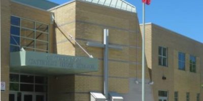 Front entrance of St. Theresa’s Catholic High School in Midland in a file photo shared on Facebook.
