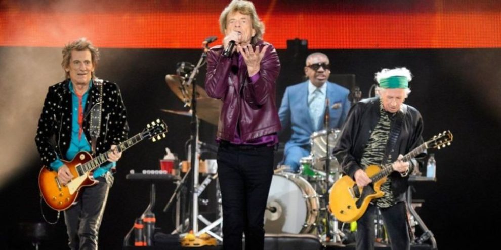 Ronnie Wood, Mick Jagger, Steve Jordan and Keith Richards of The Rolling Stones perform live during the Hackney Diamonds tour in Chicago on June 27, 2024.