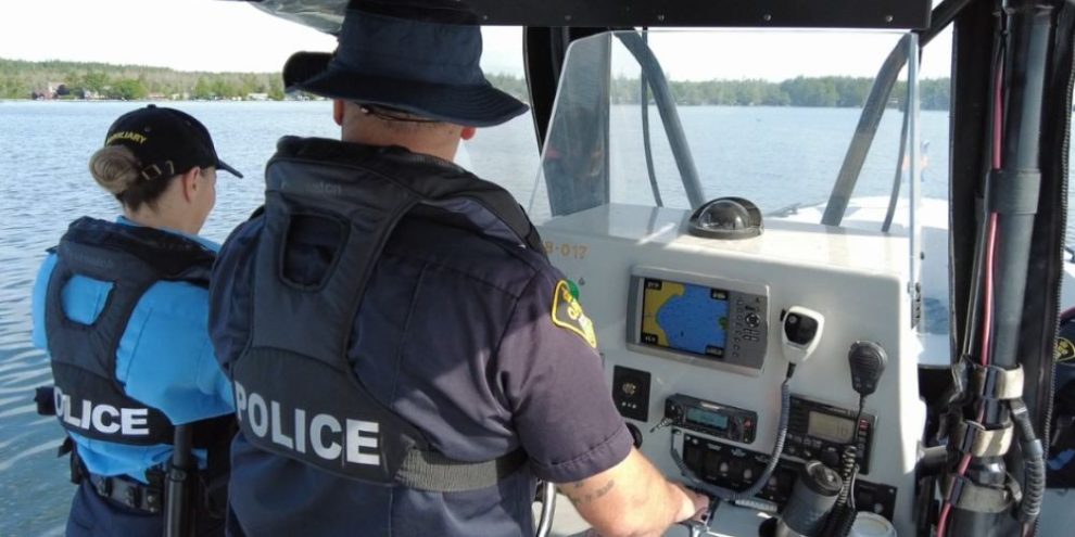 OPP Marine Unit boat on an Ontario waterway