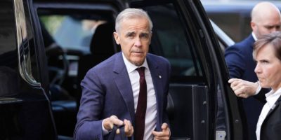 Prime Minister Mark Carney speaking on Parliament Hill in Ottawa before a federal cabinet meeting