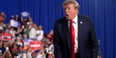 U.S. President Donald Trump speaks at a campaign rally in South Carolina