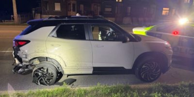 Heavily damaged vehicle stopped by Barrie Police