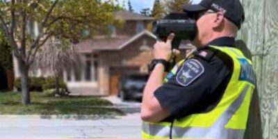 Barrie Police officer is doing traffic control in this undated picture.