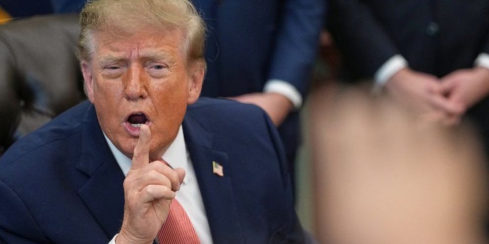 U.S. President Donald Trump speaks in the Oval Office of the White House in Washington on October 20, 2026.