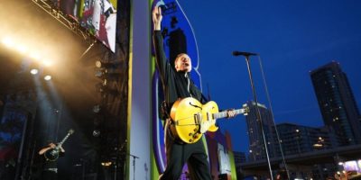 Bryan Adams performs during a countdown concert ahead of the World Cup soccer tournament in Toronto on June 10, 2026.
