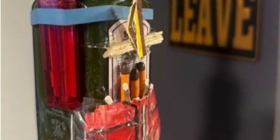 Improvised explosive device allegedly sent by Jesse Van Rootselaar to James Bryant